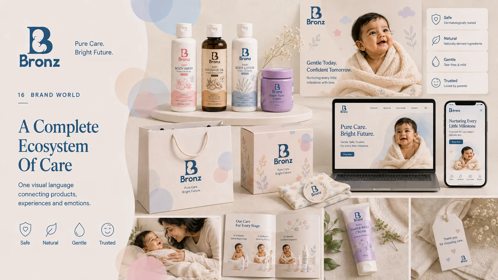 Bronz — Logo and Branding packaging & visual design mockup 15 by Raghav Chopra